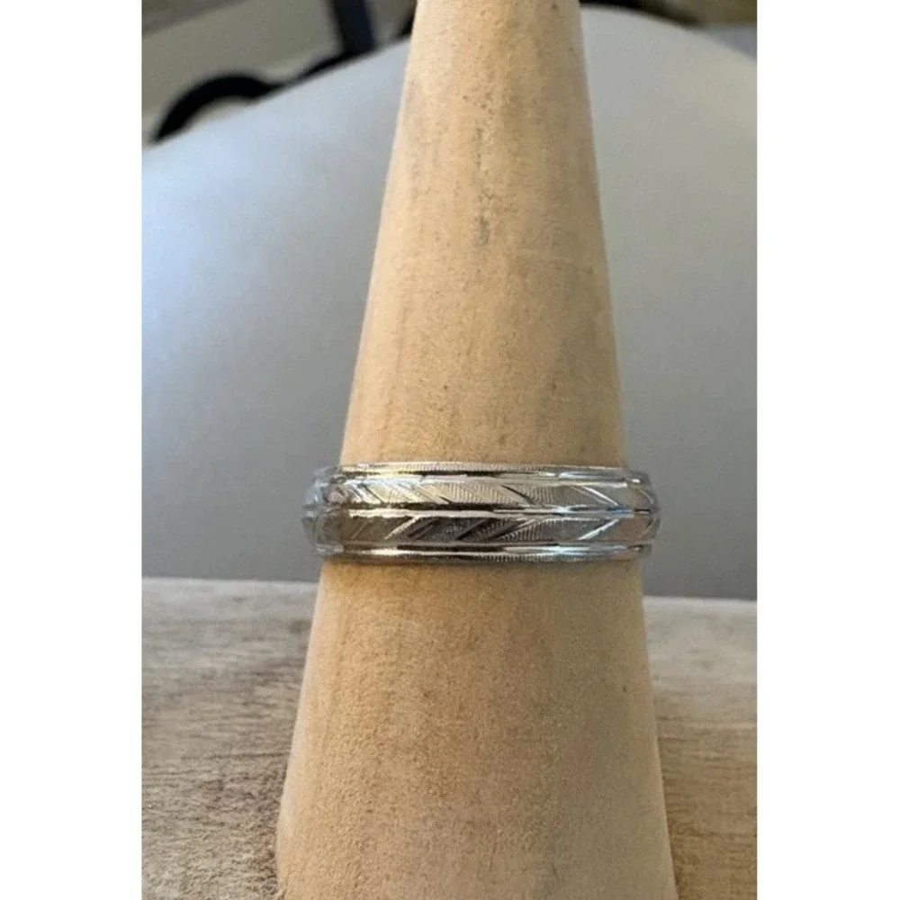 Vintage ESPO Sterling Silver Etched Band Ring 925 Sz: 7 Joseph Esposito